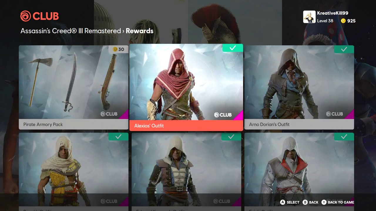 Ubisoft Connect outfit rewards : r/assassinscreed