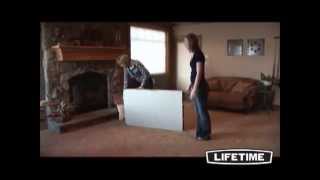 Lifetime Products 80175 8 ft Almond Fold in Half Folding Table