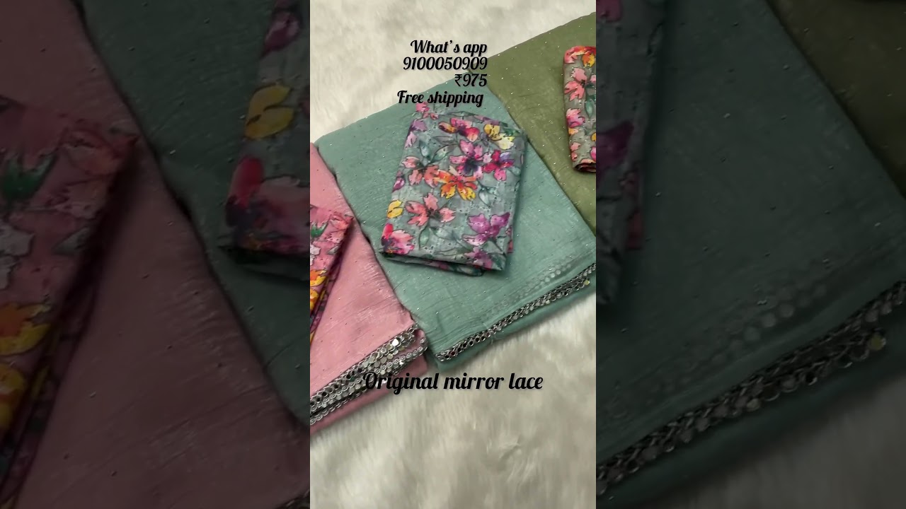 Mirror lace border saree 