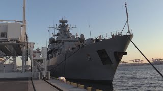 ドイツ軍艦20年ぶり寄港   防衛相「協力さらに発展」
