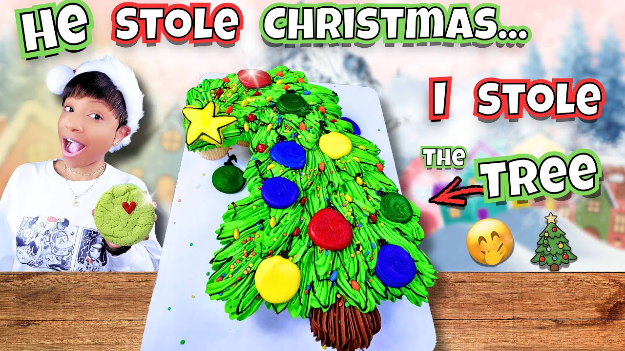 Grinchy Christmas Cupcake Cake🎄🧁| ASMR Mukbang