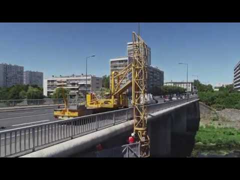 Pose d'une conduite AEP en acier sur le pont Sanitas - Tours Métropole