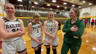 LDN's Teena Lowery interview members of the Lady Railers after winning the sectional title