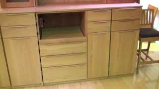 【デザイン家具.com】 高級家具 モダンなデザインのキッチンボード レンジ台 キッチン収納 幅90