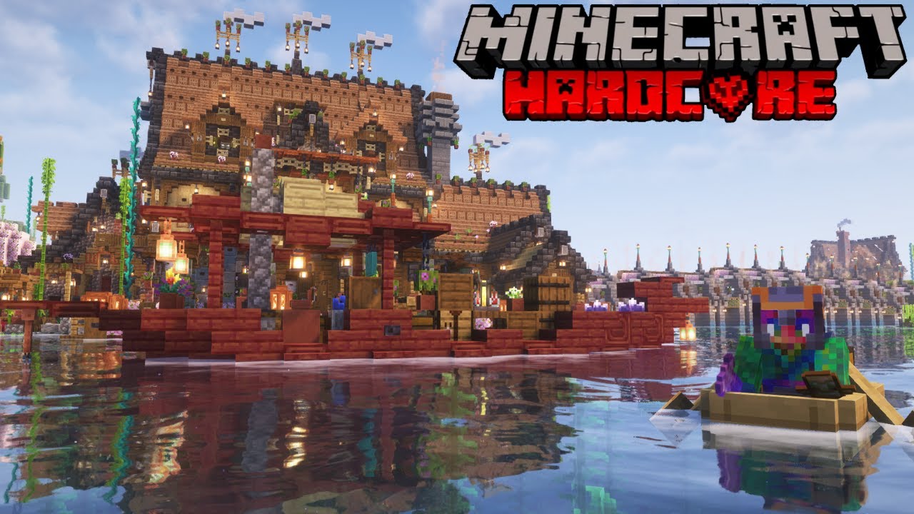 Building Custom Fishing Boats in Hardcore Minecraft - YouTube