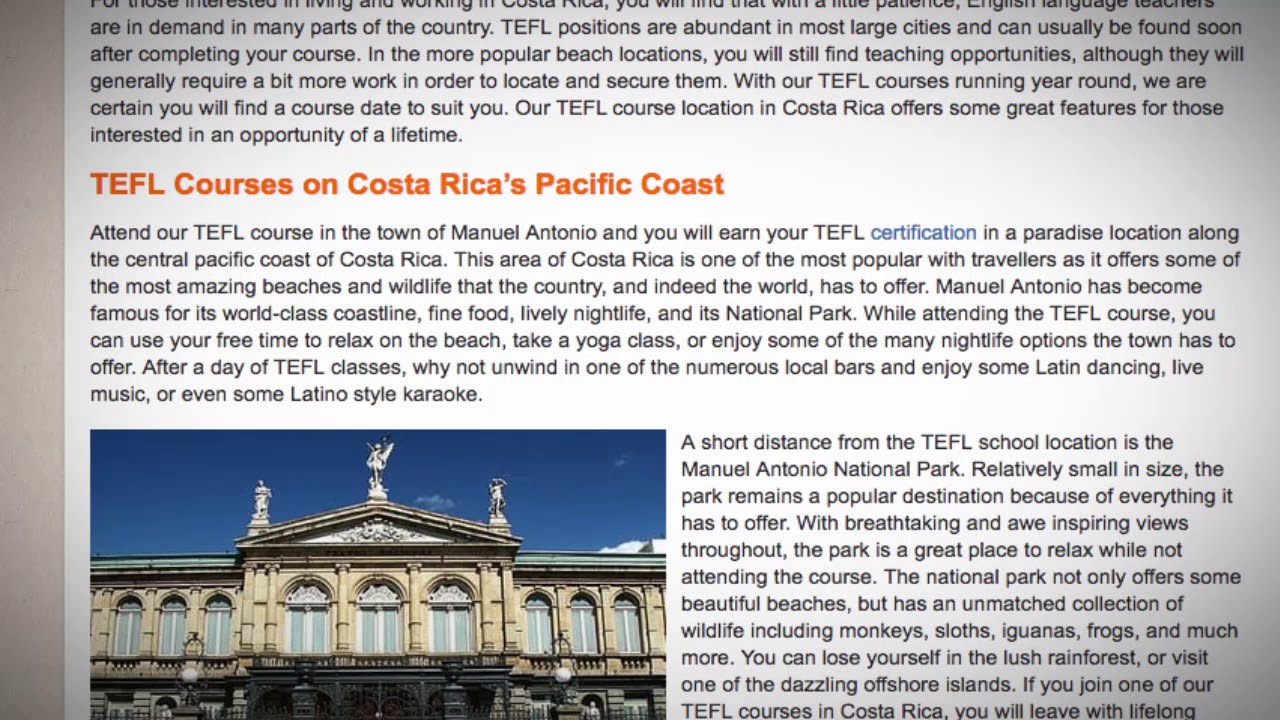 TEFL / TESOL Course in Costa Rica | Teach & Live abroad! - YouTube