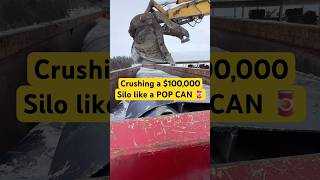 The sound of a $100,000 silo being crushed #satisfying #crushing