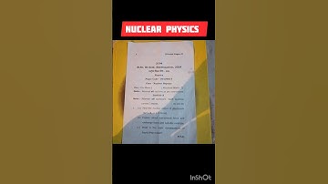 Rmlau M.Sc physics 2024  |nuclear physics paper #physics #nuclear #question #study #ShikhaDwivedi