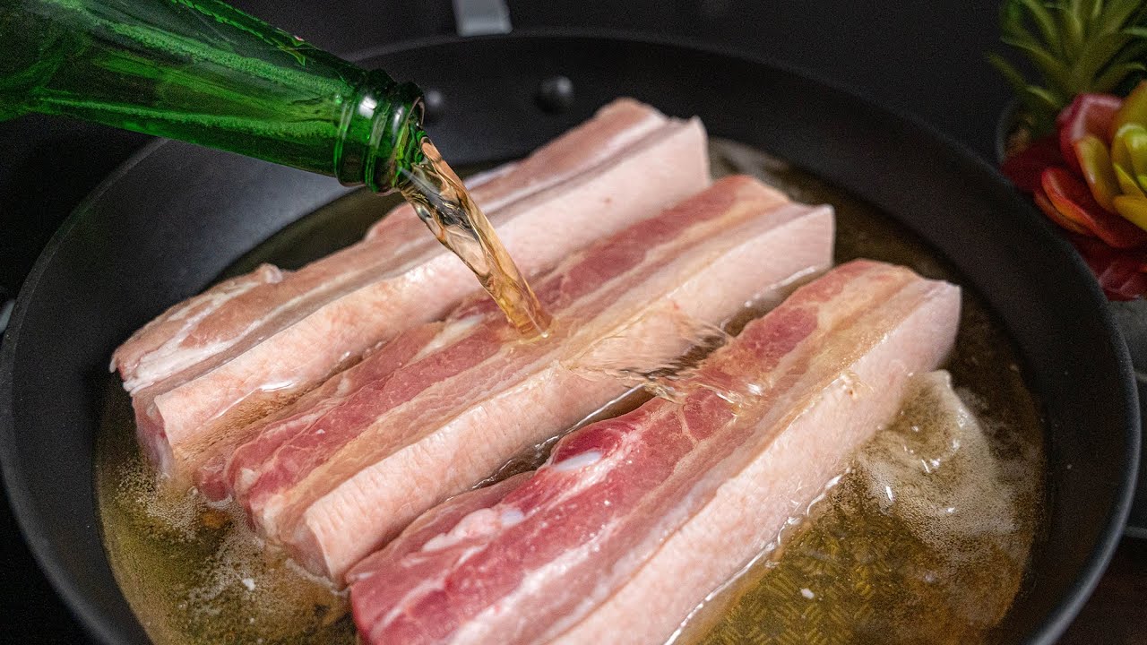 Hướng dẫn Cách nấu thịt hộp – Phát hiện cách Ram Thịt mới, không cần ướp, không cần dầu cực hay | Pour beer into pork recipe