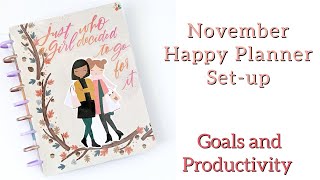 November Happy Planner Set-up // Goals and Productivity Plan With Me