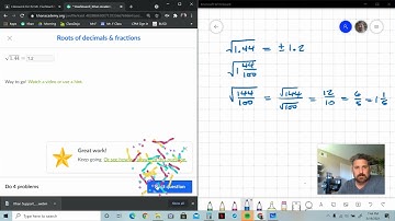 Khan Support: Roots of decimals and fractions