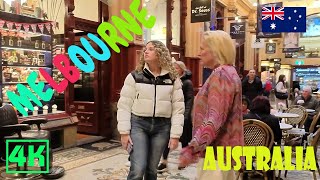 Melbourne CBD Virtual Walking Tour 2023 Winter | 4K Experience