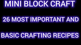 MINI BLOCK CRAFT MOST IMPORTANT AND BASIC CRAFTING RECIPES//YOU MUST KNOW😱 screenshot 1