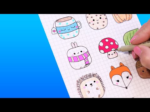 10 Квадратная ОСЕНЬ ПО КЛЕТОЧКАМ! Часть 11. Простые рисунки