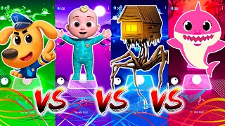 Sherif Labrador🆚 Cocomelon🆚 Spider Head🆚Baby Shark🎶 Who Is Best in Tiles Hop