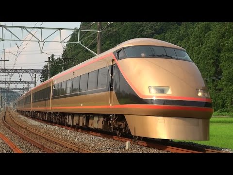 金色の日光詣スペーシアが、連続で通過。（東武日光線）