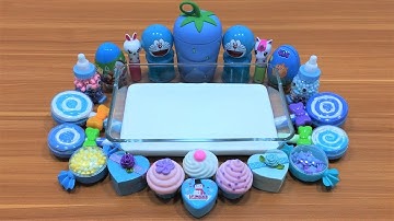 Special Series BLUE Slimesmoothie Satisfying Slime Videos | Mixing Random Things into Glossy Slime