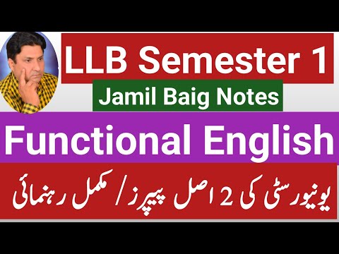 LLB Semester 1 Functional English. 2 Original Question Papers| Model Papers & Complete Guidance|