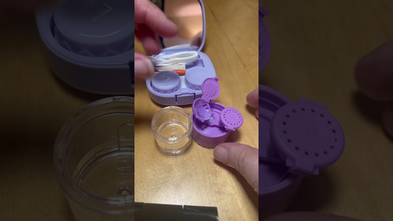 Cute & Compact! Contact Lens Case + Cleaner & Tool Kit 