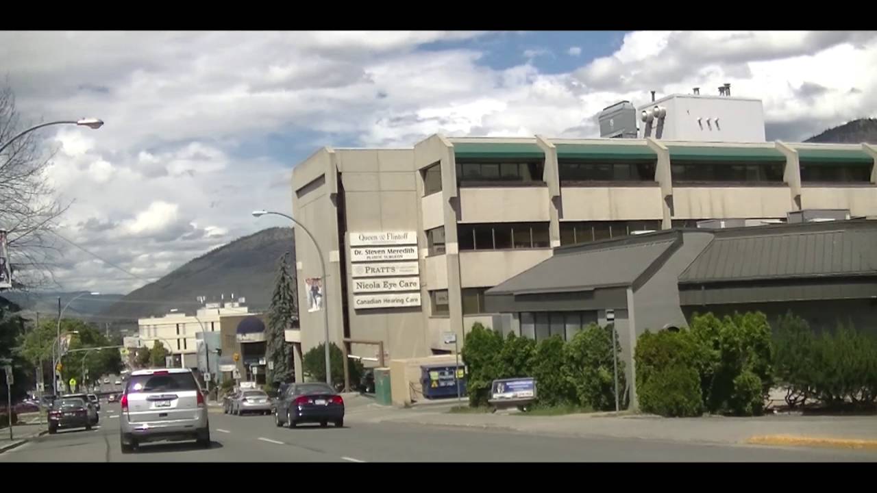 Kamloops BC (British Columbia) Canada - Driving Through Downtown