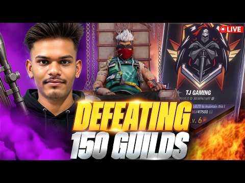 🔥 150 Guild Defeat Challenge 😈 | Live 4V4 Vs Random Guilds | Kya Koi Hara Payega? | TJ GAMING LIVE