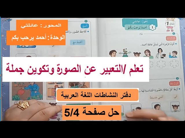حل تمارين الوحدة الأولى - أنشطة اللغة العربية -  تعلم التعبير عن الصور  سنة أولى ابتدائي...شرح ممتاز