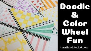 Color Wheel Doodle Worksheets - Elementary Art - Doodling - Homeschool Art - Sketchbook