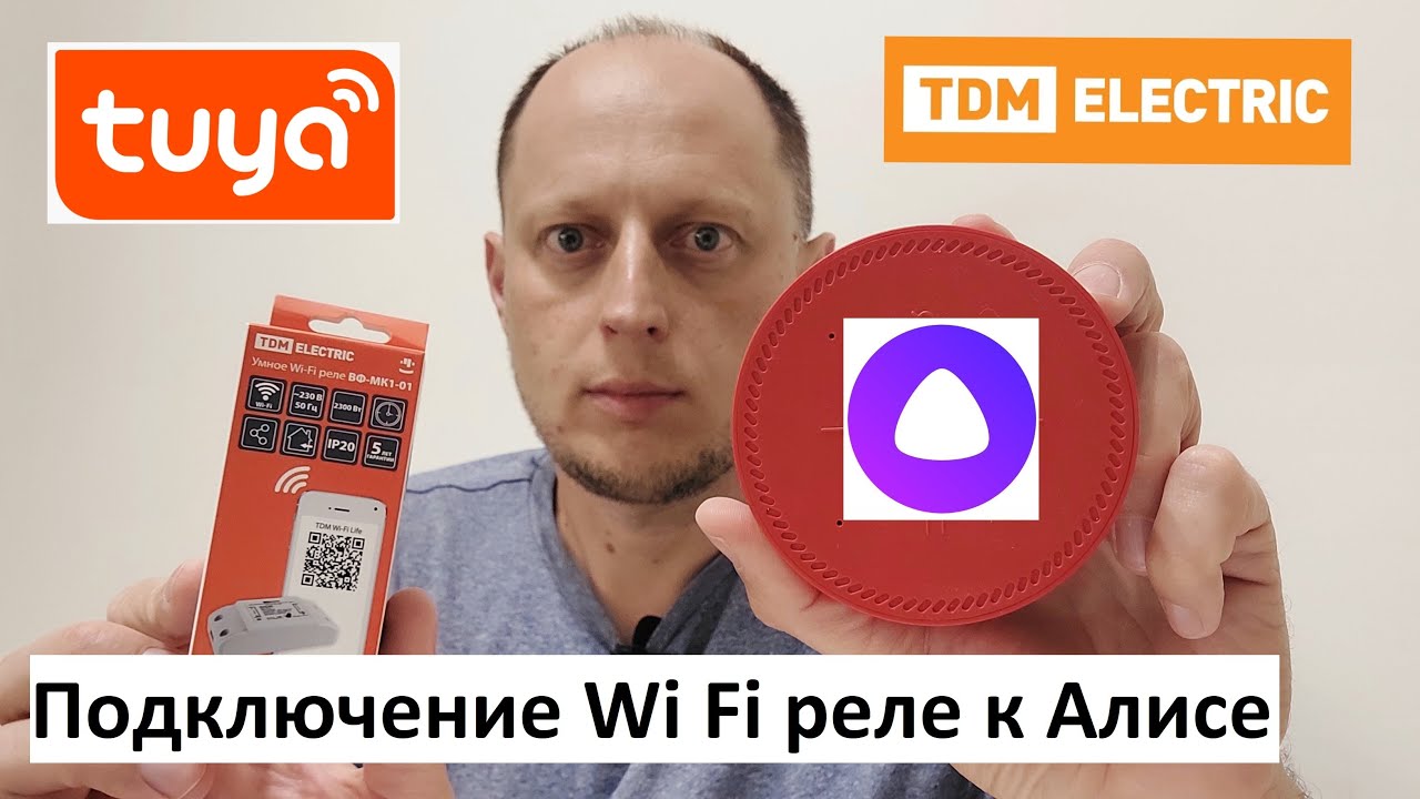 Подключение Wi-Fi реле ВФ-МК1-01 TDM ELECTRIC к Яндекс Алисе. - YouTube