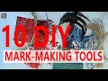 How to make 10 diy markmaking tools  good for abstracts papers collage and natural forms