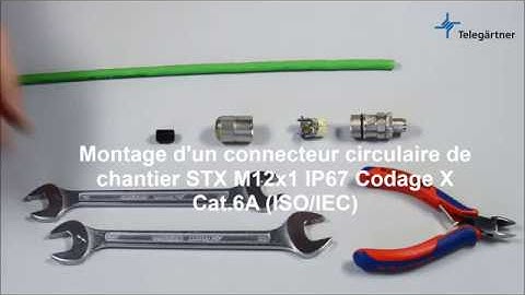 Câbler un connecteur enfichable rond STX M12x1 IP67 à codage X Cat.6A | Telegärtner