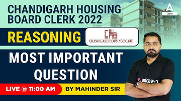 MOST IMPORTANT QUESTION #1 | Reasoning Classes For Chandigarh Housing Board Clerk | By Mahandar Sir