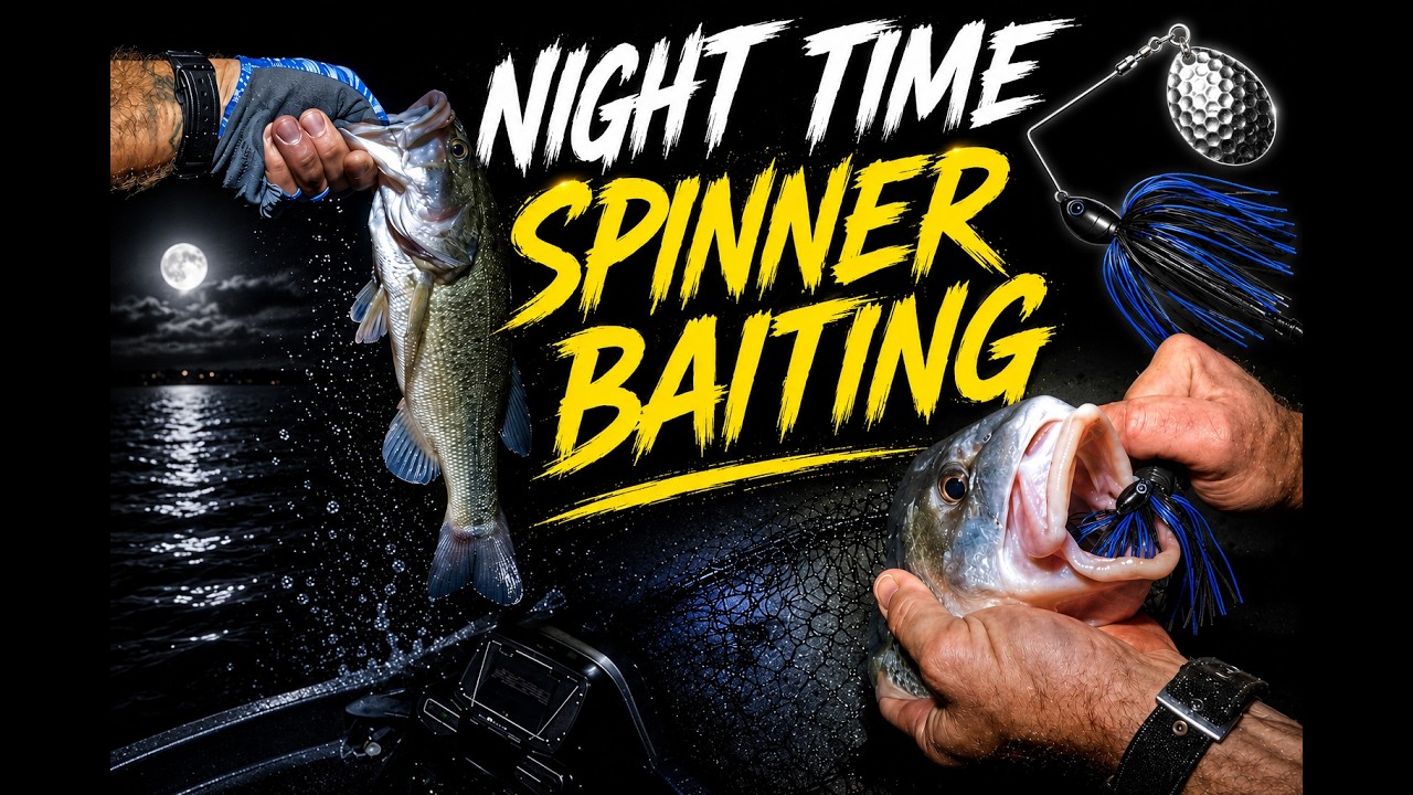 Night Time Spinner Baiting | Hunting BIG BASS at Night!
