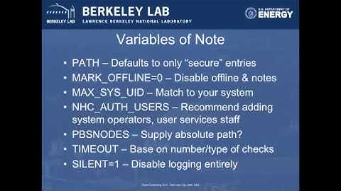 Overview of Warewulf Node Health Check Software at SC12