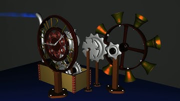 Steampunk machine //  Autodesk Maya: Constraints and nConstraints