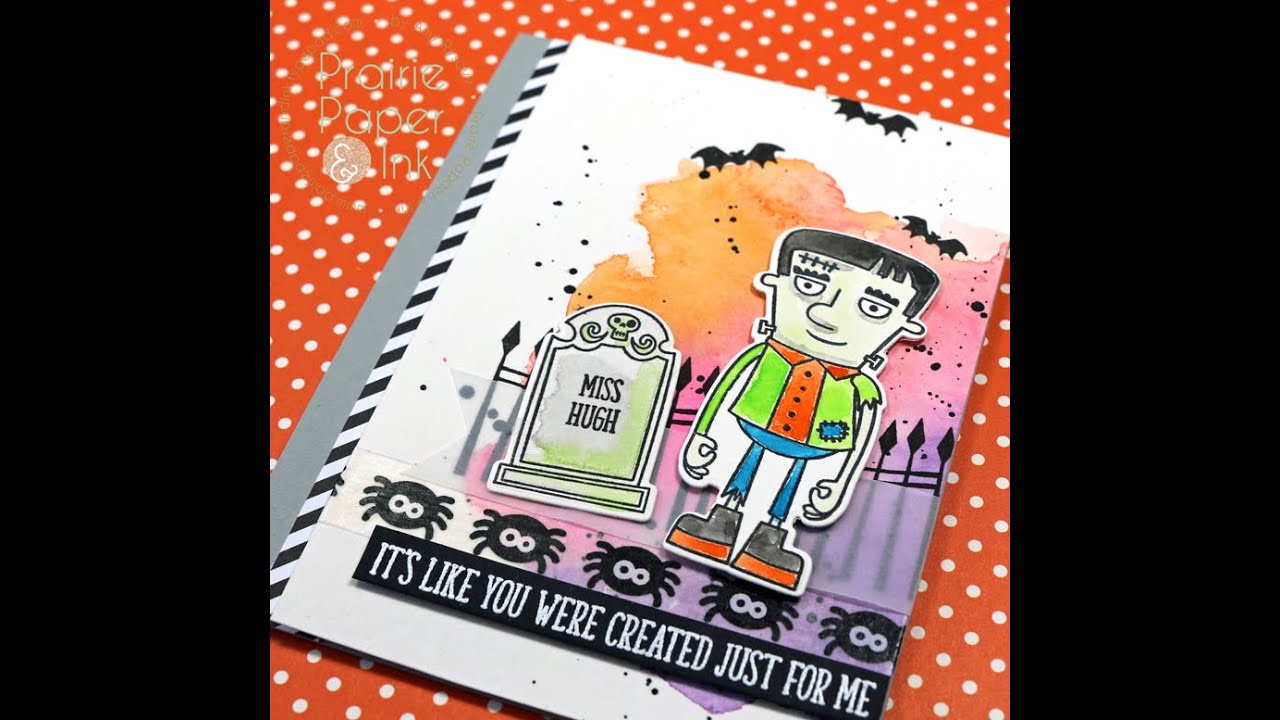 MFT Frightful Friends | Mijello Mission Gold Watercolors | AmyR 2016 Halloween Card Series #1
