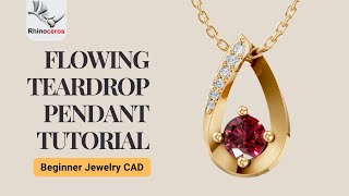 How to Twist Surfaces for a Flowing Teardrop Pendant | Rhino Jewelry CAD #538