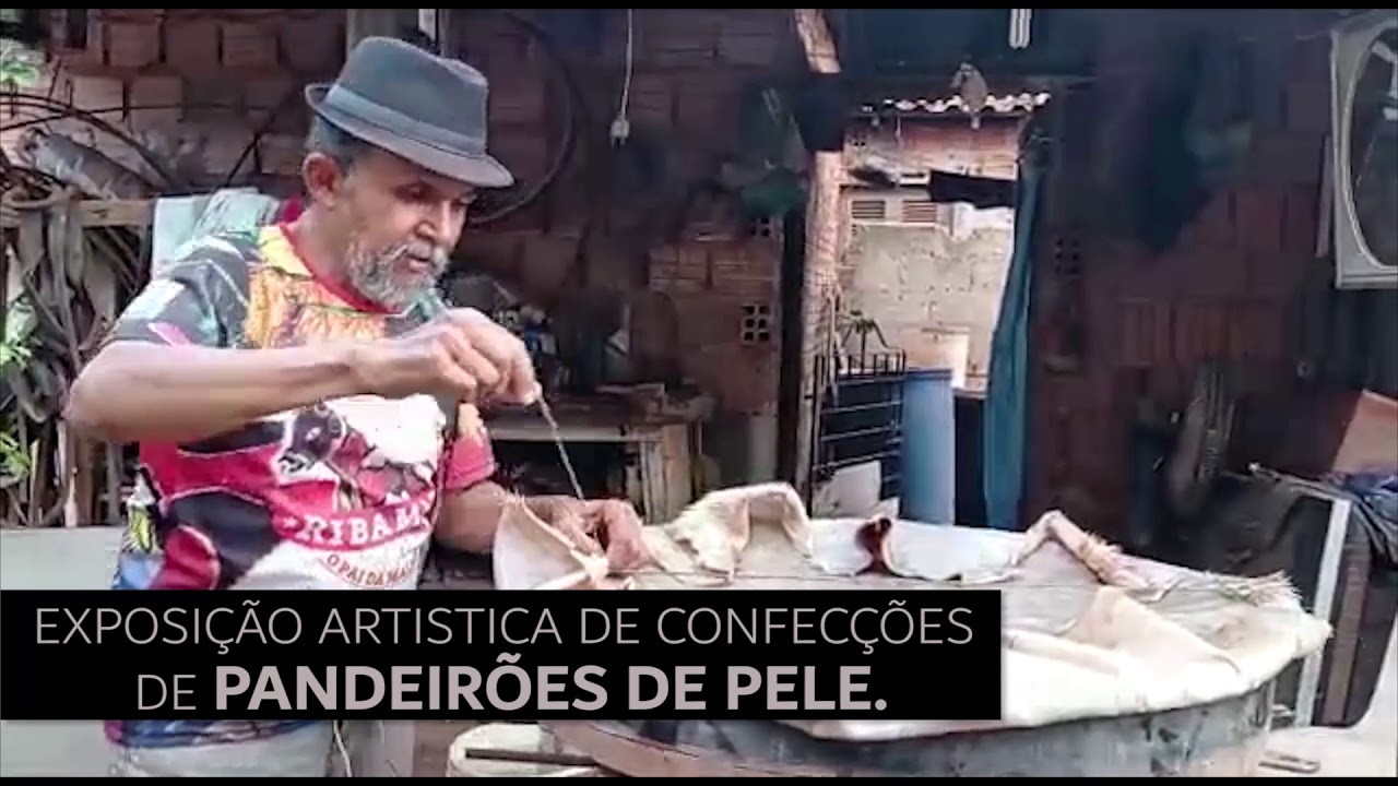 EXPOSIÇÃO ARTÍSTICA DE CONFECÇÃO DE PANDEIRÕES DE COURO   POTÊNCIA DO OUTEIRO