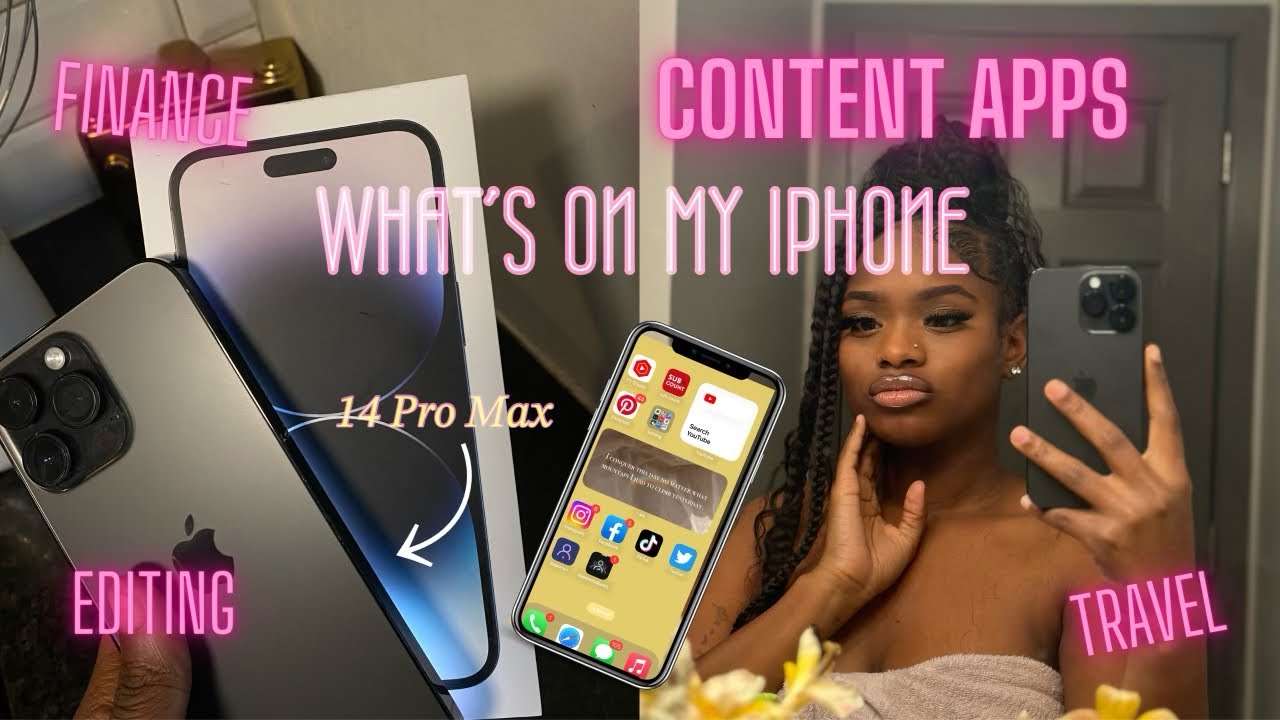 WHATS ON MY IPHONE 14 PRO MAX + Content creating apps , Traveling  , $$ and more !