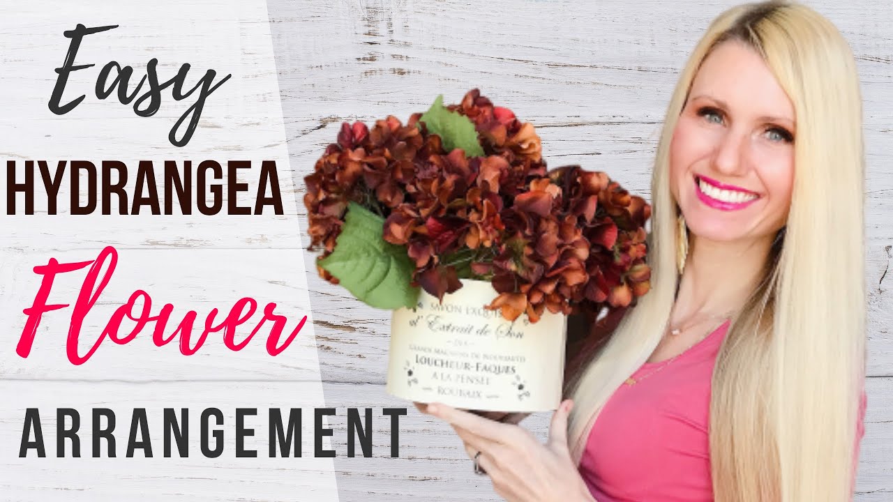 EASY Hydrangea FLOWER ARRANGEMENT on a BUDGET ~ FRENCH STYLE FLOWER Arrangement