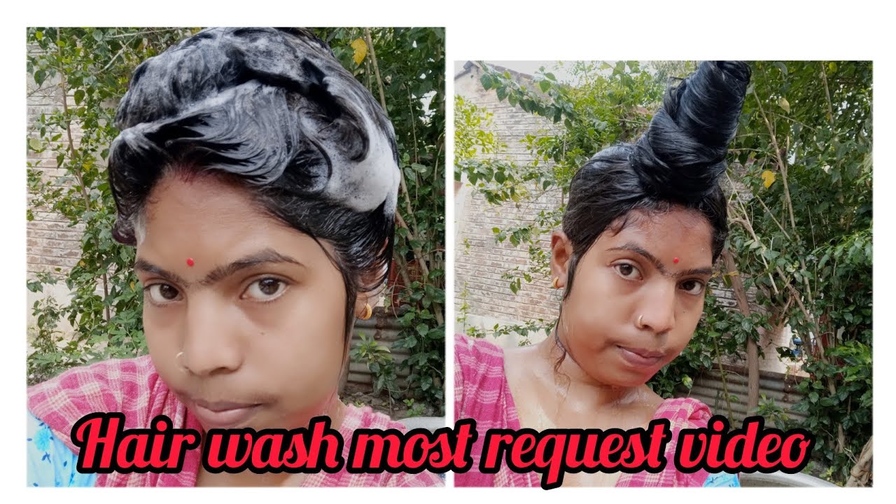 # long hair wash video# most request video 