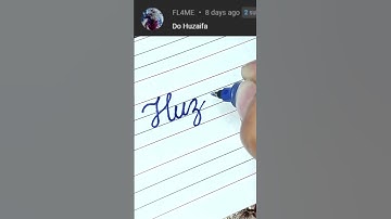 Huzaifa - Beautiful name in Cursive writing | Cursive writing for beginners | #shorts