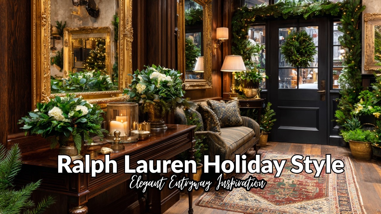 Ralph Lauren Elegant Holiday Entryway | Bold Luxurious Hamptons Style ...