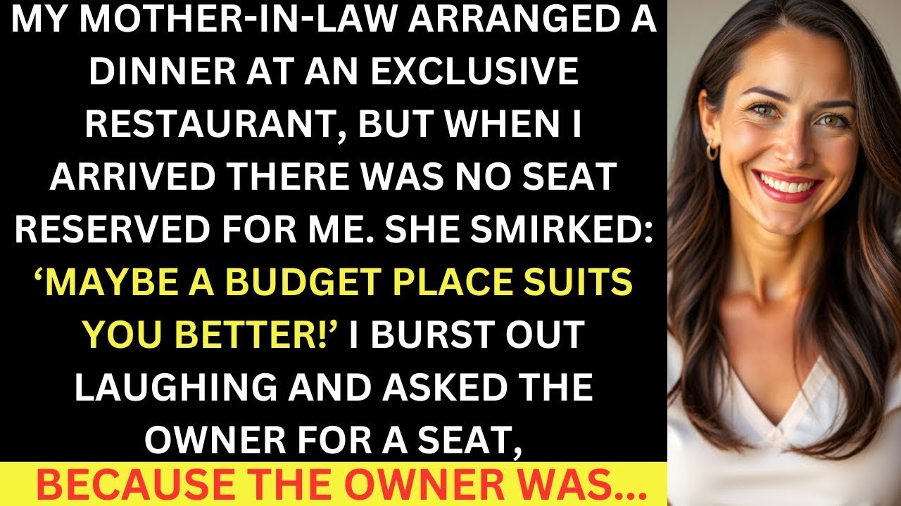 My MIL Banned Me From Dinner, I Burst Out Laughing And Asked The Owner For A Seat, Because The Owner