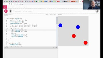 p5js video #13 collisions with multiple balls