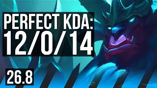 GALIO vs AKALI (MID) | Perfect KDA: 12/0/14, 32K damage | KR Master | 26.8