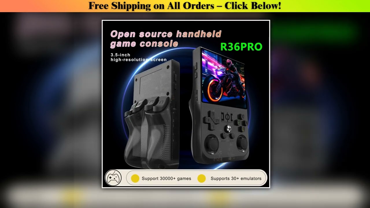 Open Source R36 PRO Retro Handheld Video Game Console Linux System 35 Inch IPS Screen Portable