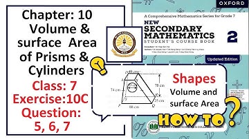 Exercise 10C Question 5, 6, 7 – (Volume)  Complete solution – APS Math Class 7.