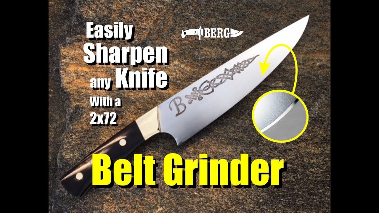 How to sharpen a knife on a belt grinder 