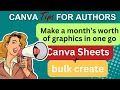 Use Canva Sheets and bulk create to make a lot of social media images in one go