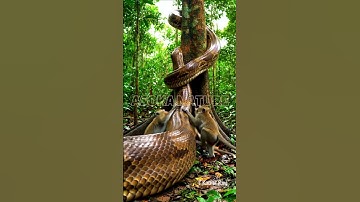 the unreasonable friendship of a python and a monkey #scary #snake #animals #wildlife
